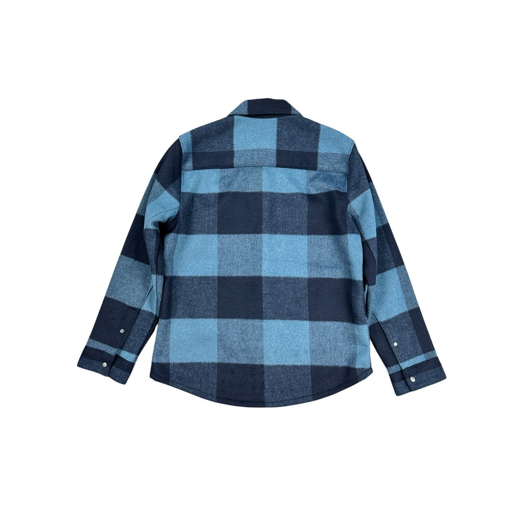 VRST Wool Blend Plaid Shirt Jacket Shacket in Navy Blue Checkered — Size Medium // Preowned
