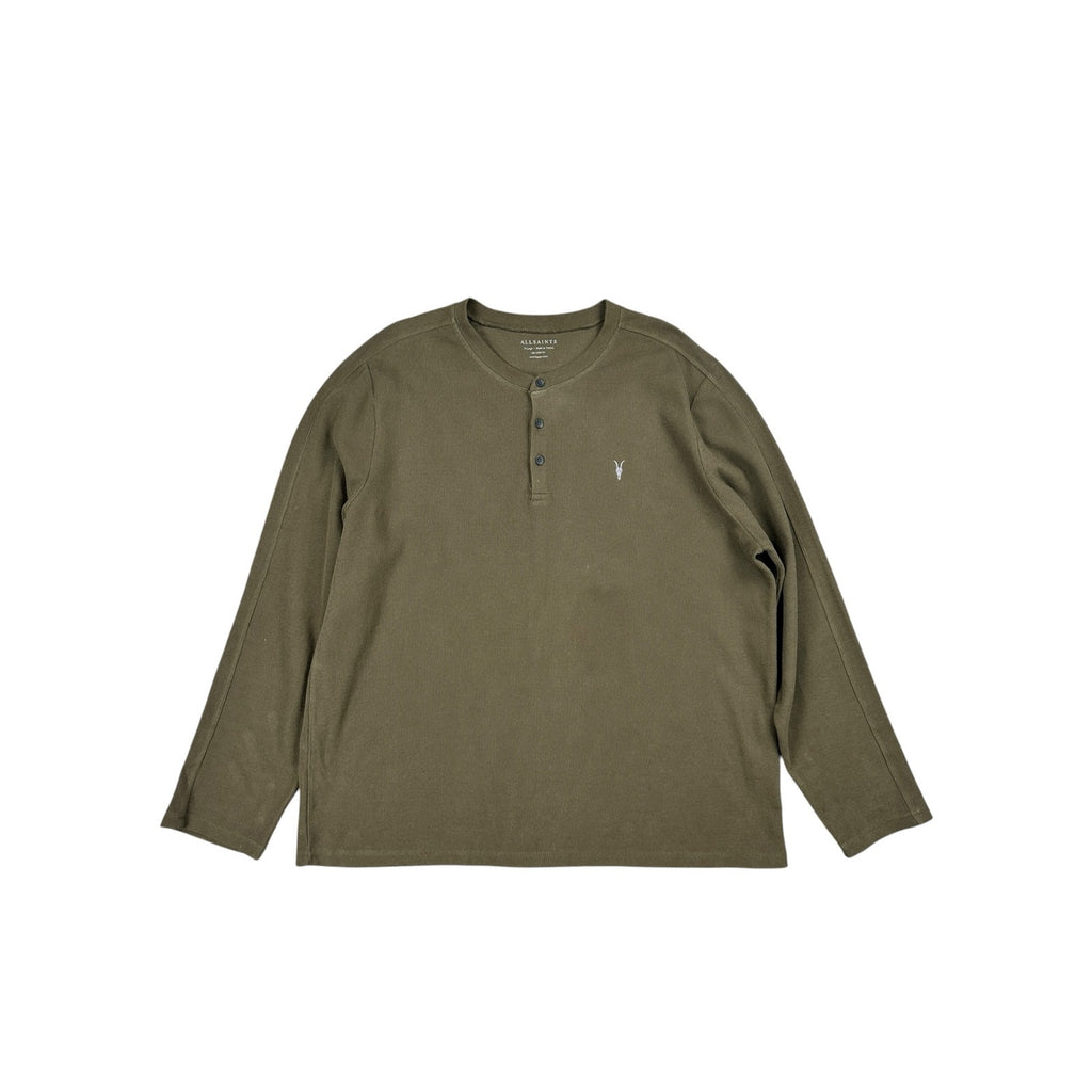 AllSaints Rowe Ribbed Long Sleeve Henley — Size XL // Preowned