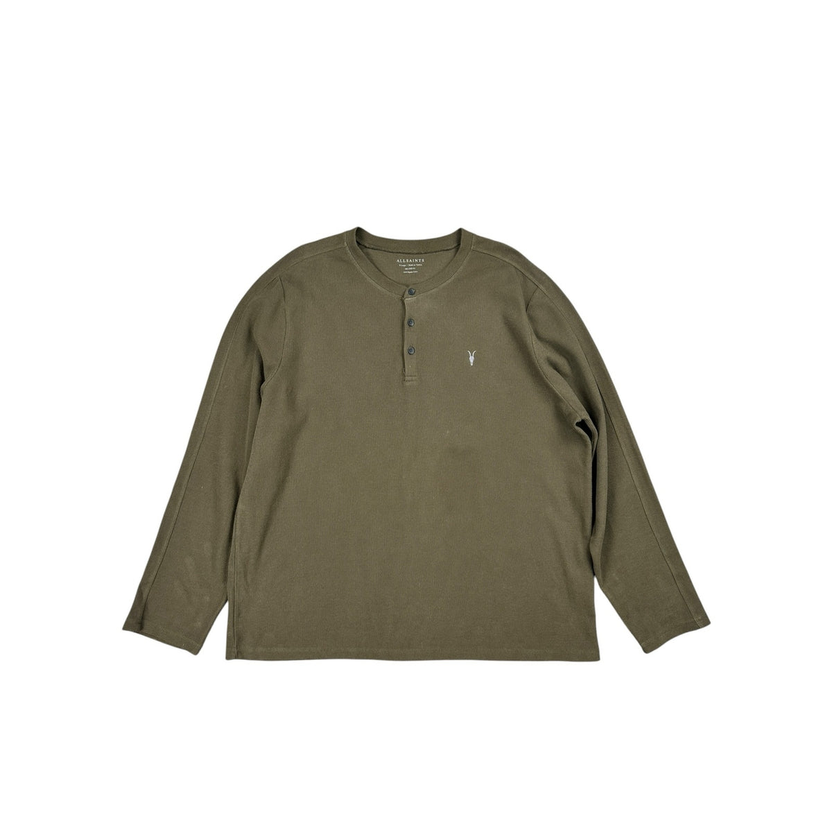 AllSaints Rowe Ribbed Long Sleeve Henley — Size XL // Preowned