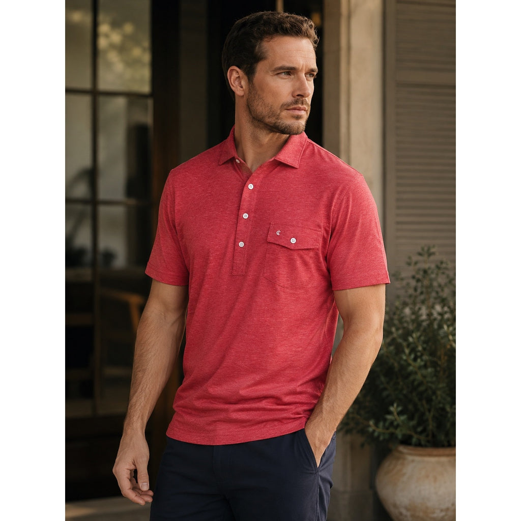 Criquet Performance Players Shirt Pocket Polo in Red — Size Large // Preowned