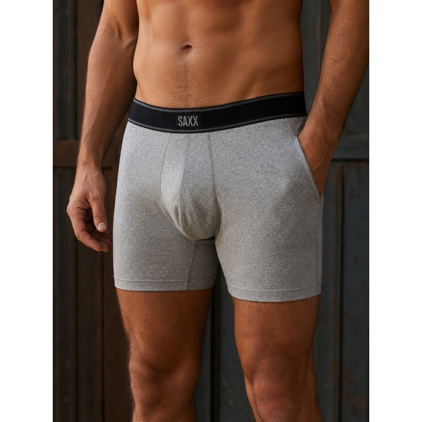 Saxx Daytripper Ball Park Pouch Everyday 5-Inch Boxer Brief 3-Pack in Gray Navy Black — Size Small