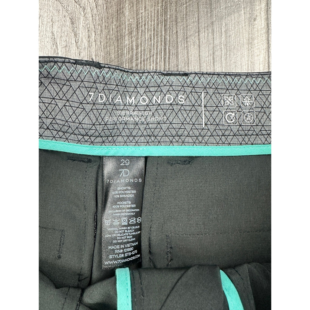 7 Diamonds Sierra High Performance Shorts in Black — Size 29