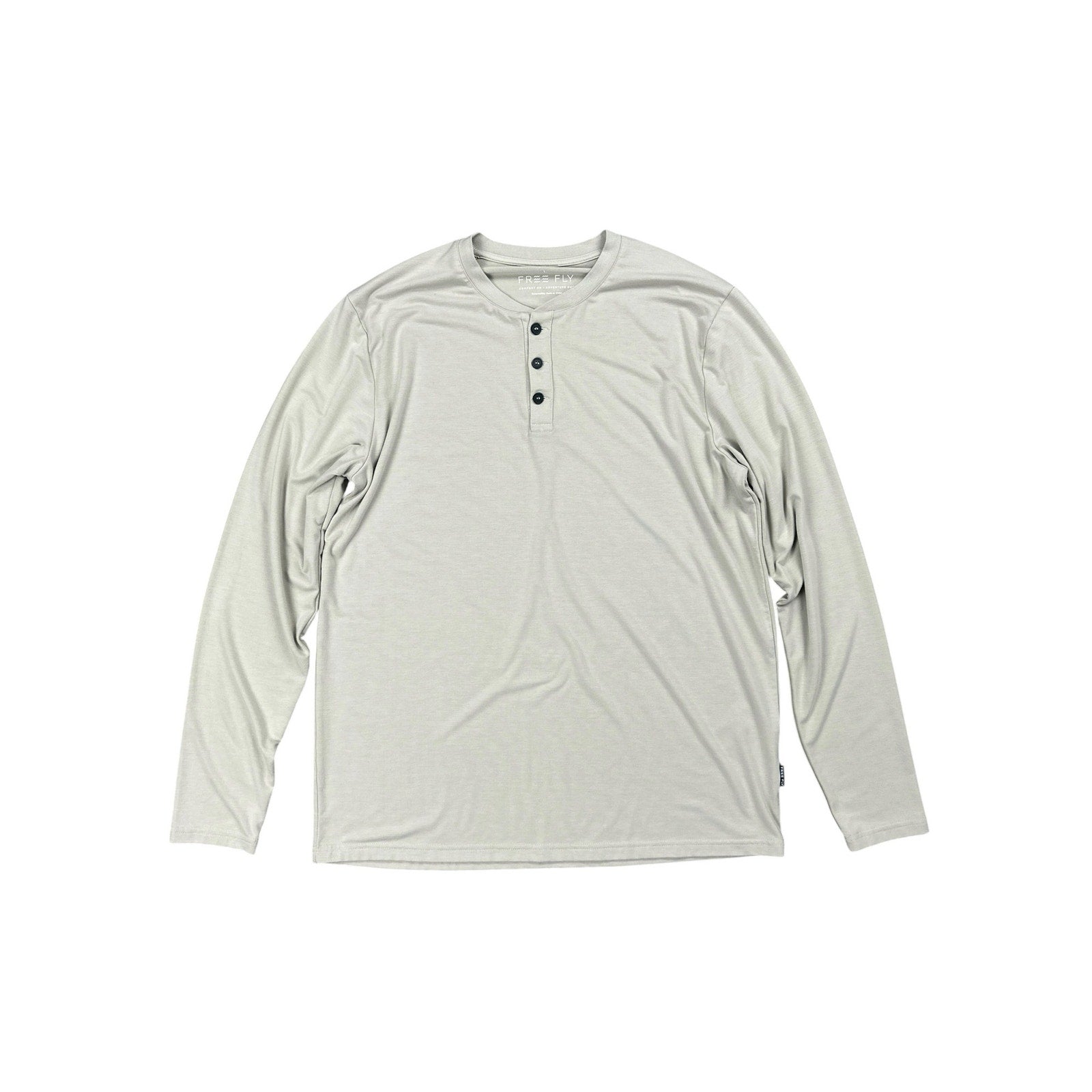 Free Fly Bamboo Flex Long Sleeve Henley in Beige Tan — Size Large // Preowned