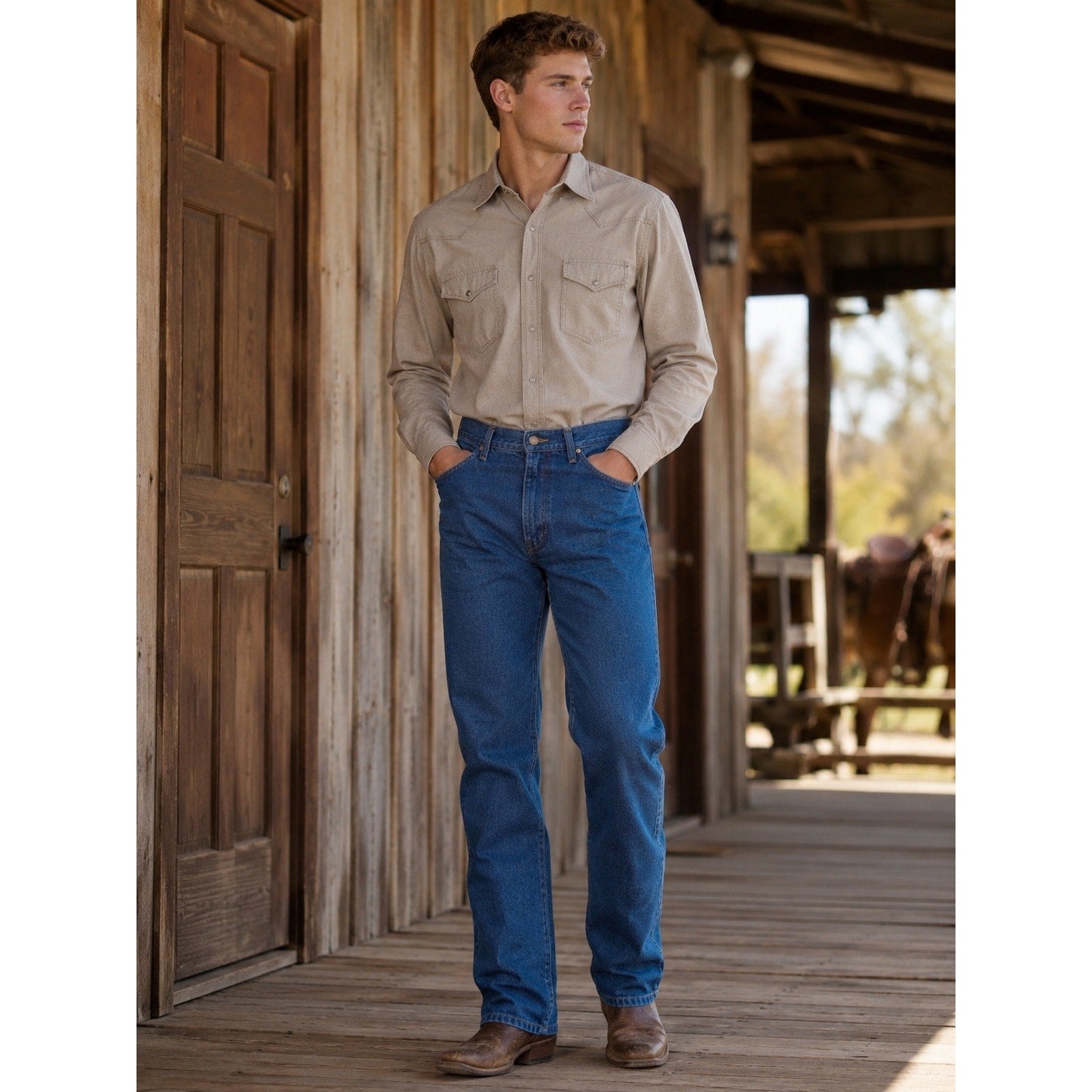 Wrangler Cowboy Cut Slim Fit Jean in Blue — Size 40x36