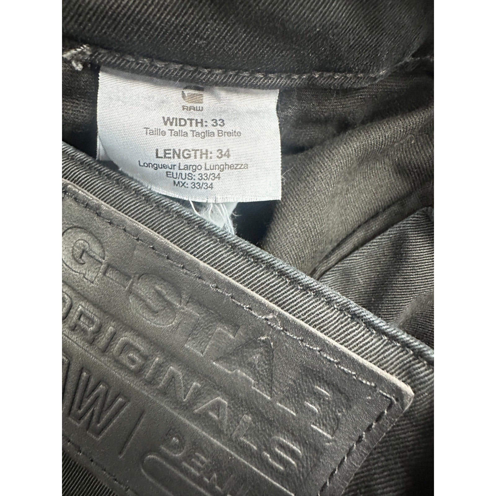 G-Star Raw Skinny Bracket Superstretch Twill Chino Pants in Dark Black — Size 33