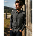 Teddy Stratford Two Pocket Organic Long Sleeve Shirt in Charcoal — Size 1 (US Small) // Preowned