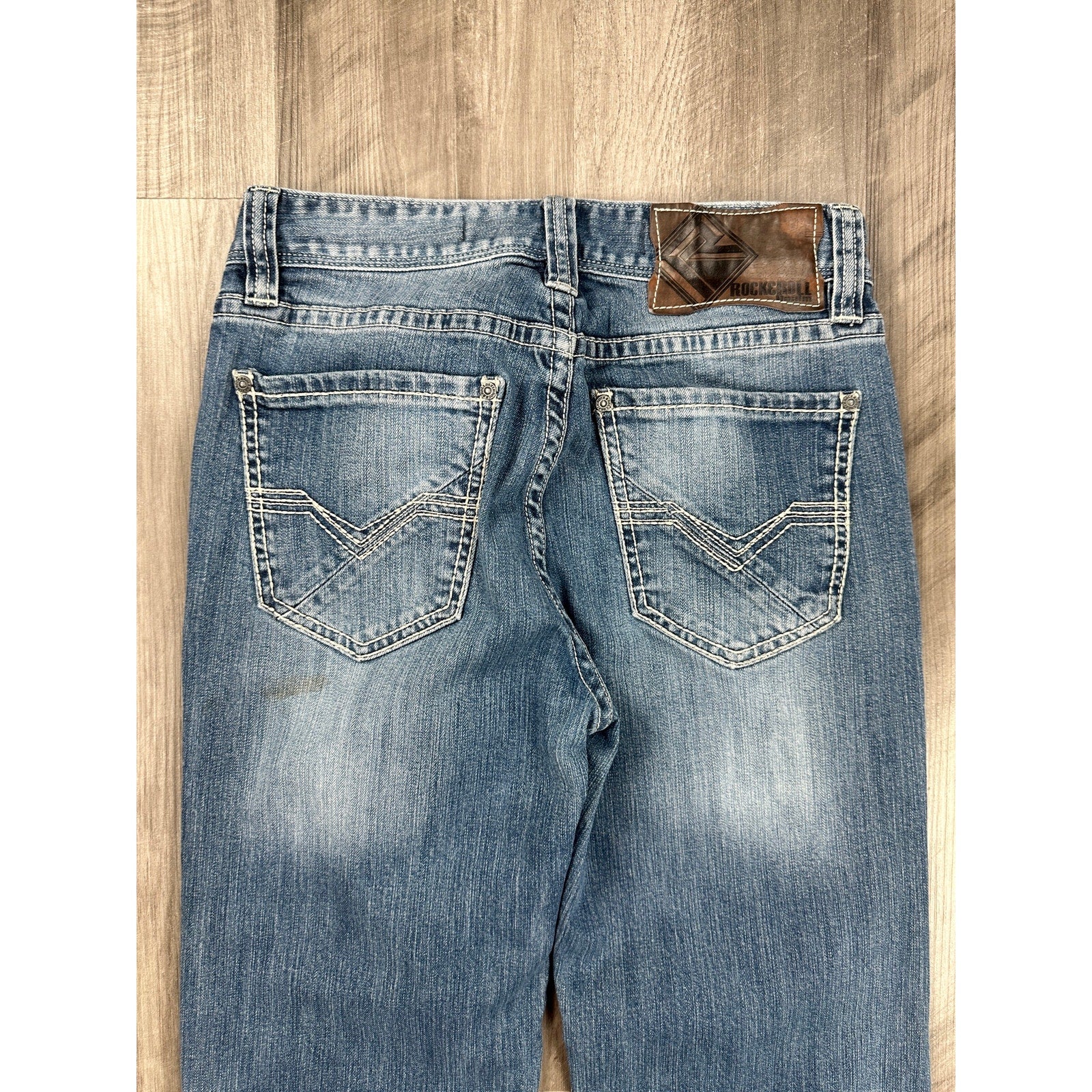Rock & Roll Denim Double Barrel Relaxed Straight Leg Jean in Blue — Size 29x32 // Preowned