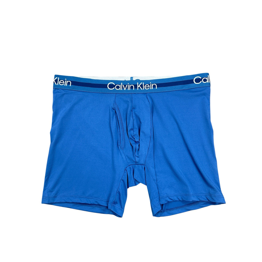 Calvin Klein Microfiber Stretch Boxer Brief 3-Pack in Blue Multi — Size Large