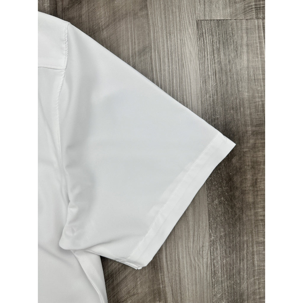 7 Diamonds Siena 4 Way Stretch Woven Short Sleeve Shirt in White — Size Medium
