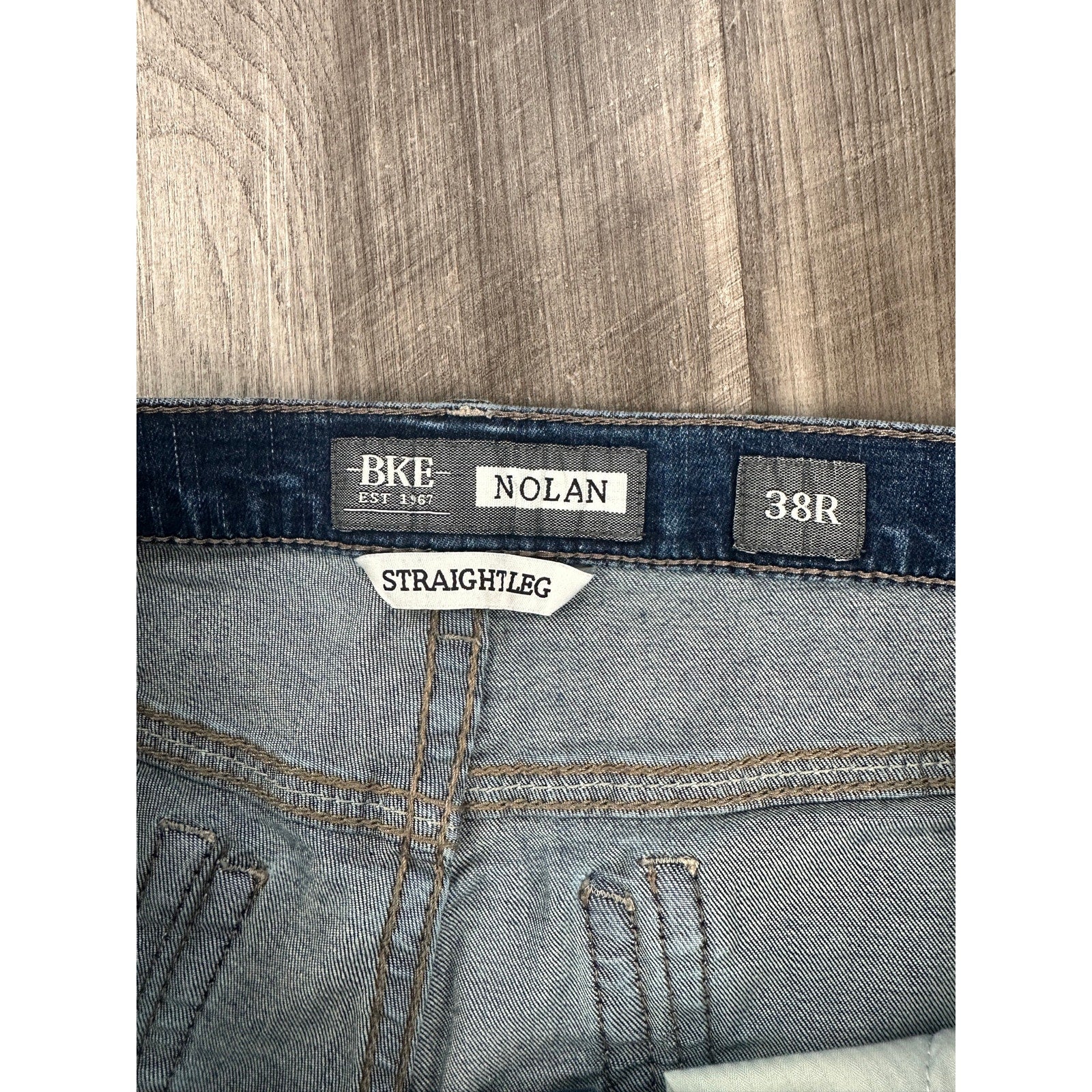 BKE Nolan Straight Leg Stretch Jean in Blue — Size 38R // Preowned