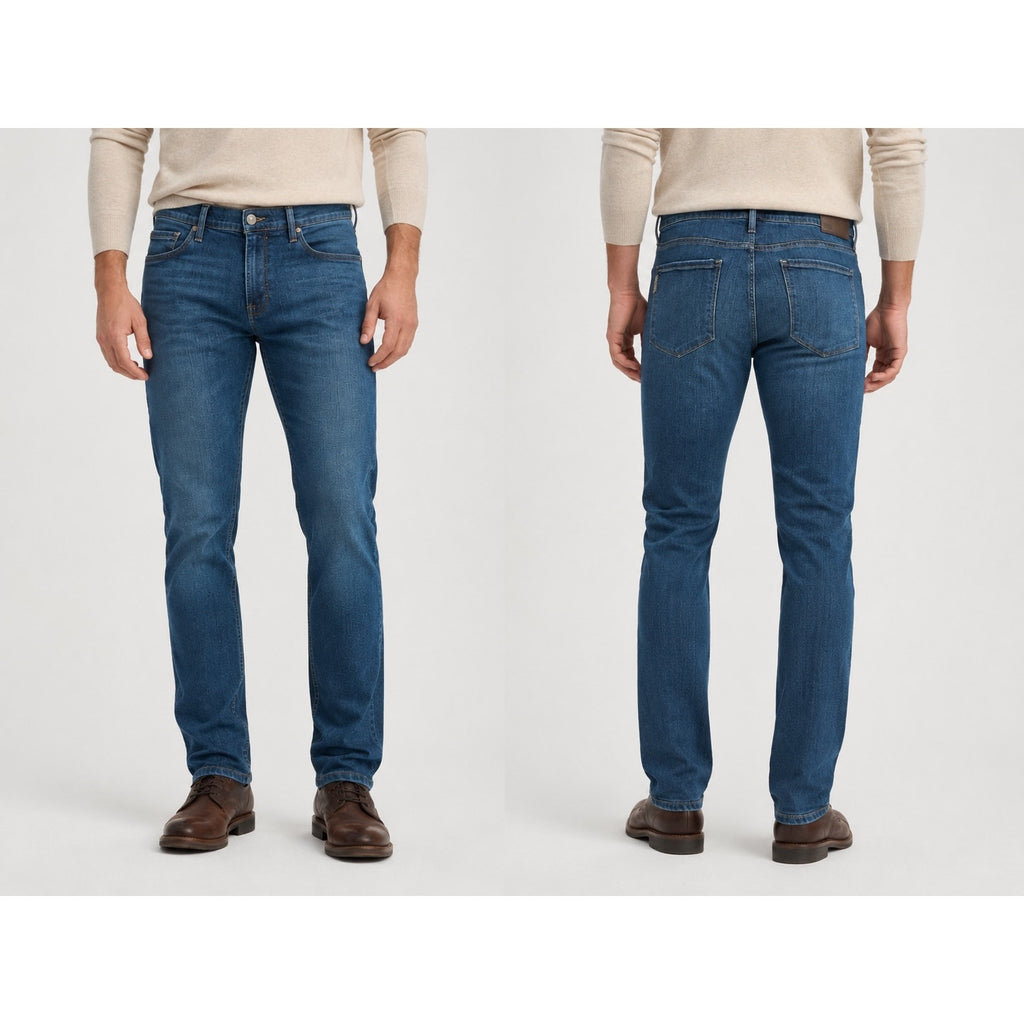Paige Federal Slim Straight Jeans in Cellar Blue — Size 38 // Preowned