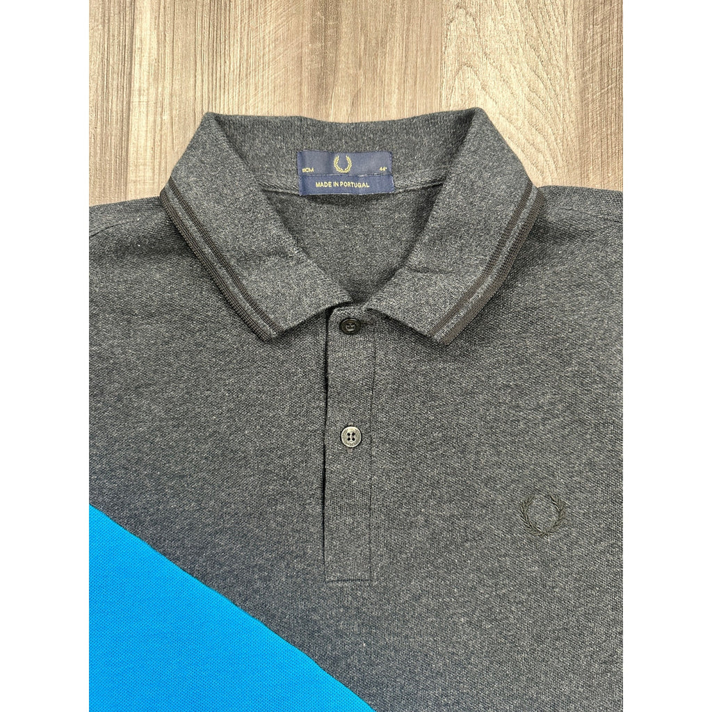 Fred Perry The Fred Perry Shirt Pique Polo Made in Portugal in Charcoal Blue — Size 44 (XL) // Preowned