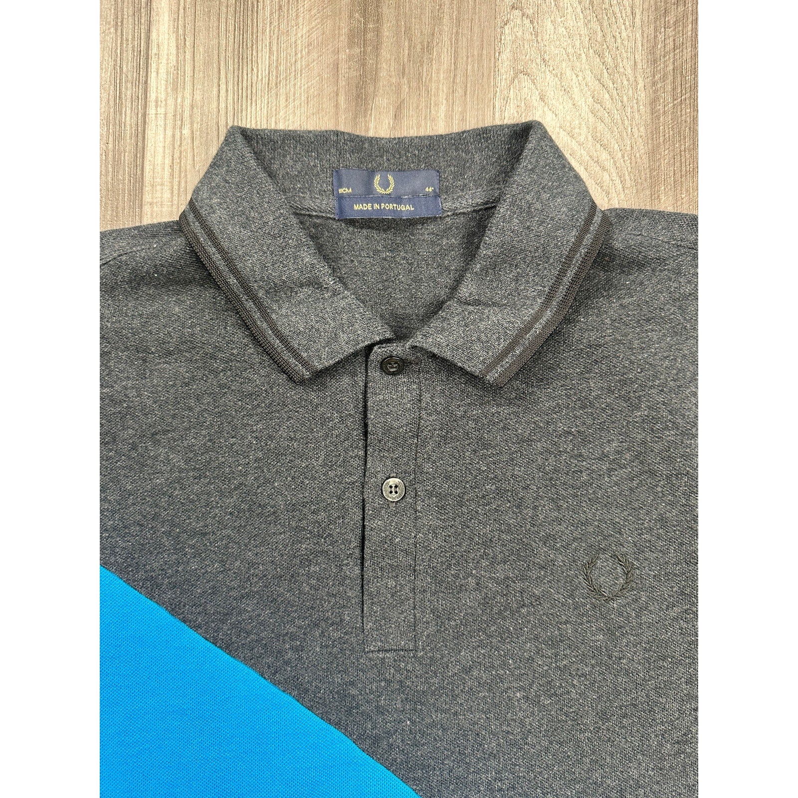 Fred Perry The Fred Perry Shirt Pique Polo Made in Portugal in Charcoal Blue — Size 44 (XL) // Preowned