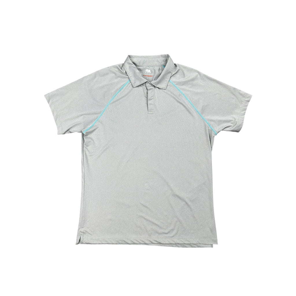 Normal Brand Performance Pique Polo in Grey with Turquoise Stitching — Size Large // Preowned