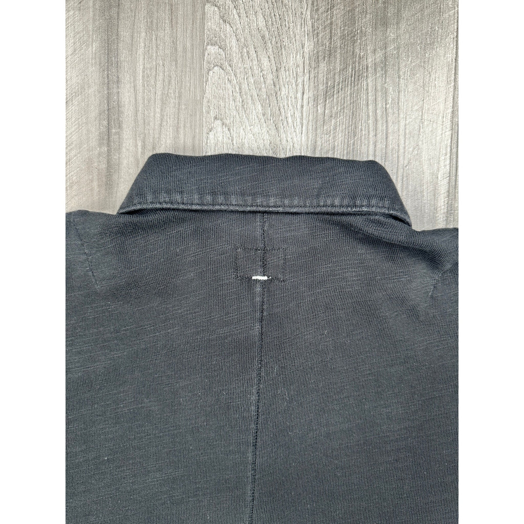 Rag & Bone Slub Pique Cotton Polo in Black — Size Medium // Preowned