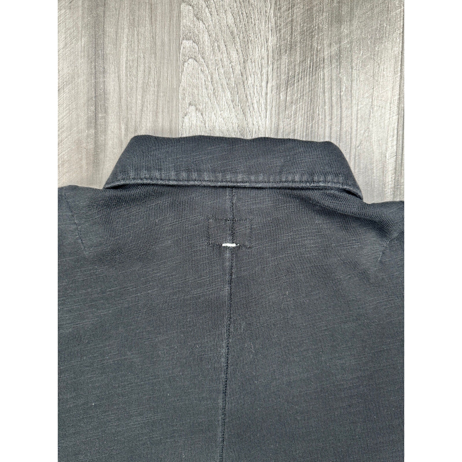 Rag & Bone Slub Pique Cotton Polo in Black — Size Medium // Preowned