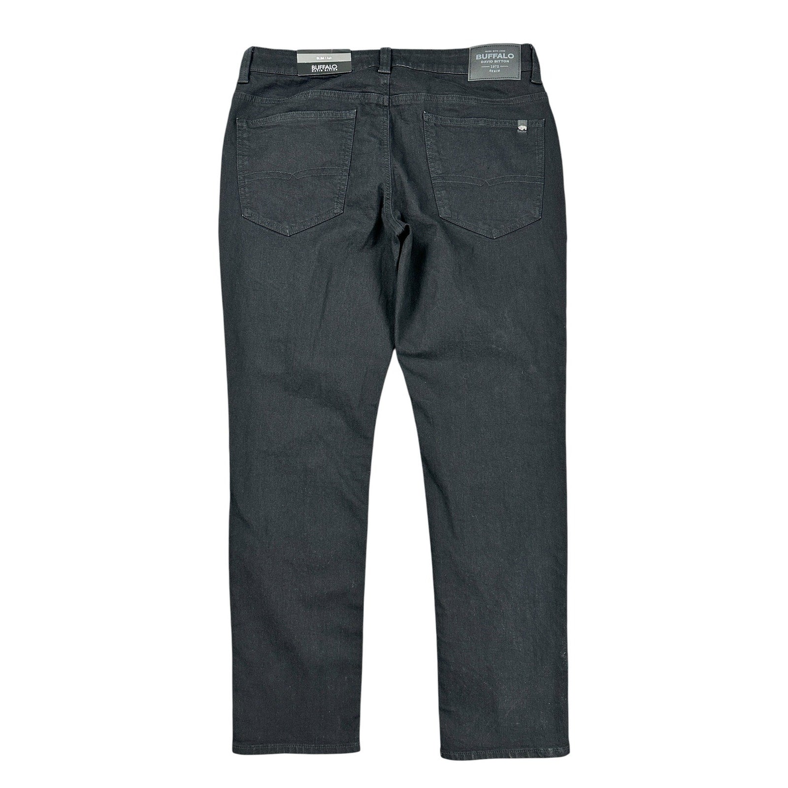 Buffalo David Bitton Ash Slim Black Rinse Stretch Denim Jeans — 34x30