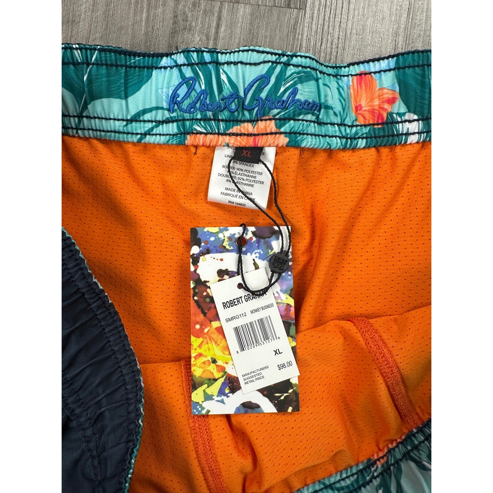 Robert Graham Vacation Monkey Swim Trunks — Size XL