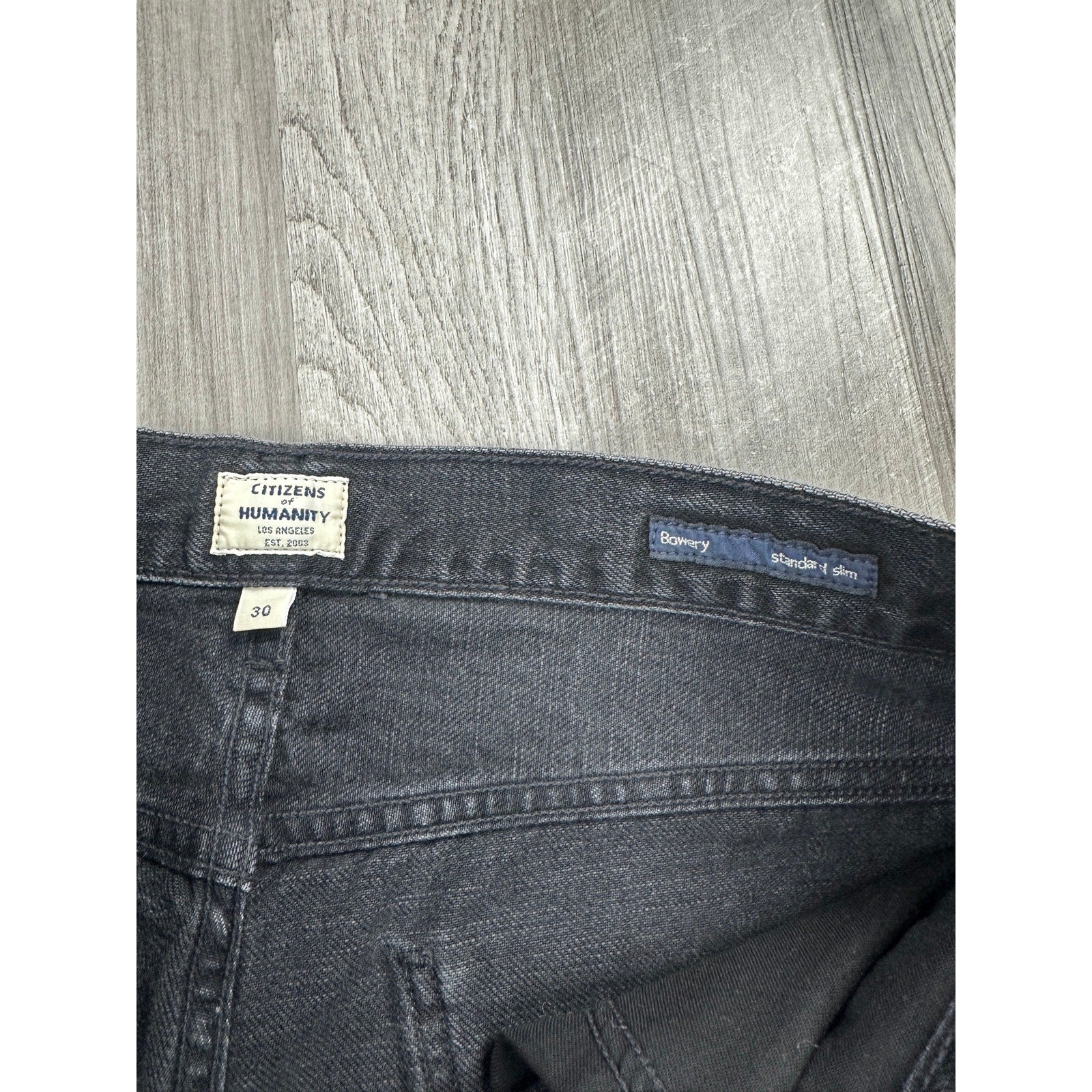 Citizens of Humanity Bowery Standard Slim Jeans in Black — Size 30 // Preowned