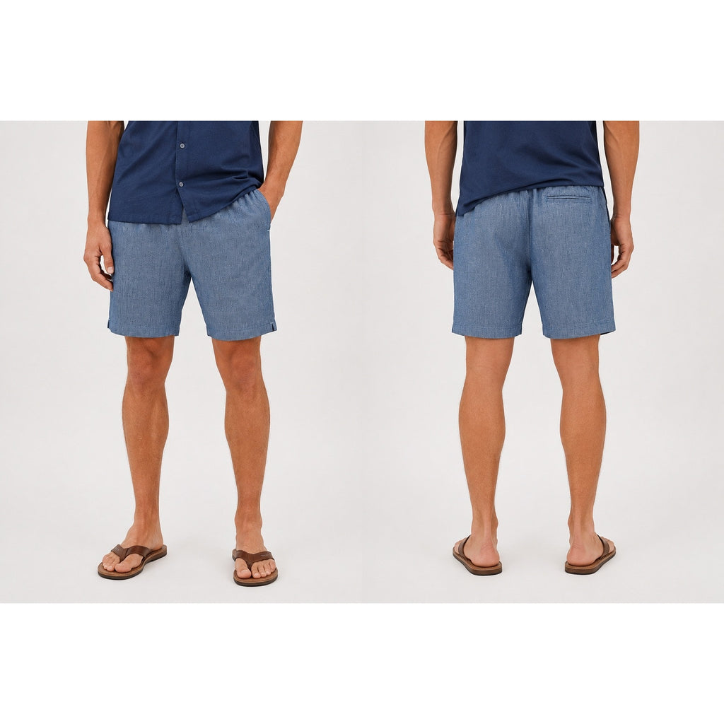 Tommy Bahama Coastline Linen Cotton Elastic Waist Shorts in Coastline Blue — Size 2XLT