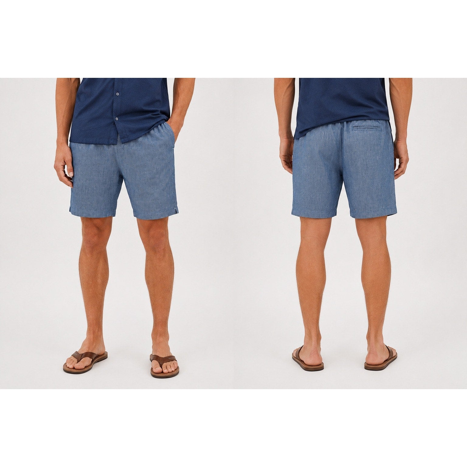 Tommy Bahama Coastline Linen Cotton Elastic Waist Shorts in Coastline Blue — Size 2XLT