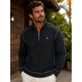 Tommy Bahama Montego Beach Mock Neck Quarter Zip Pullover in Black — Size 2XL // Preowned