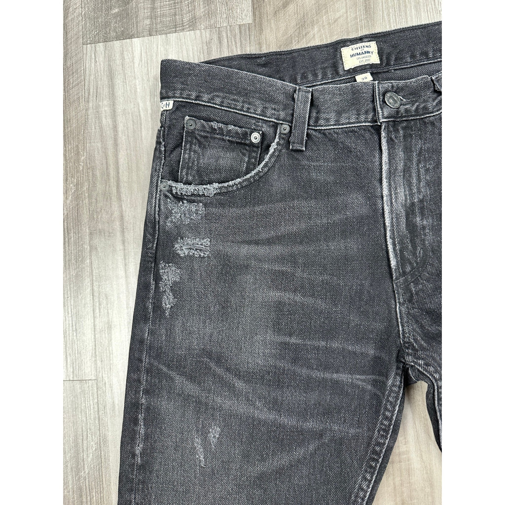 Citizens of Humanity Bowery Standard Slim Jeans in Black — Size 30 // Preowned