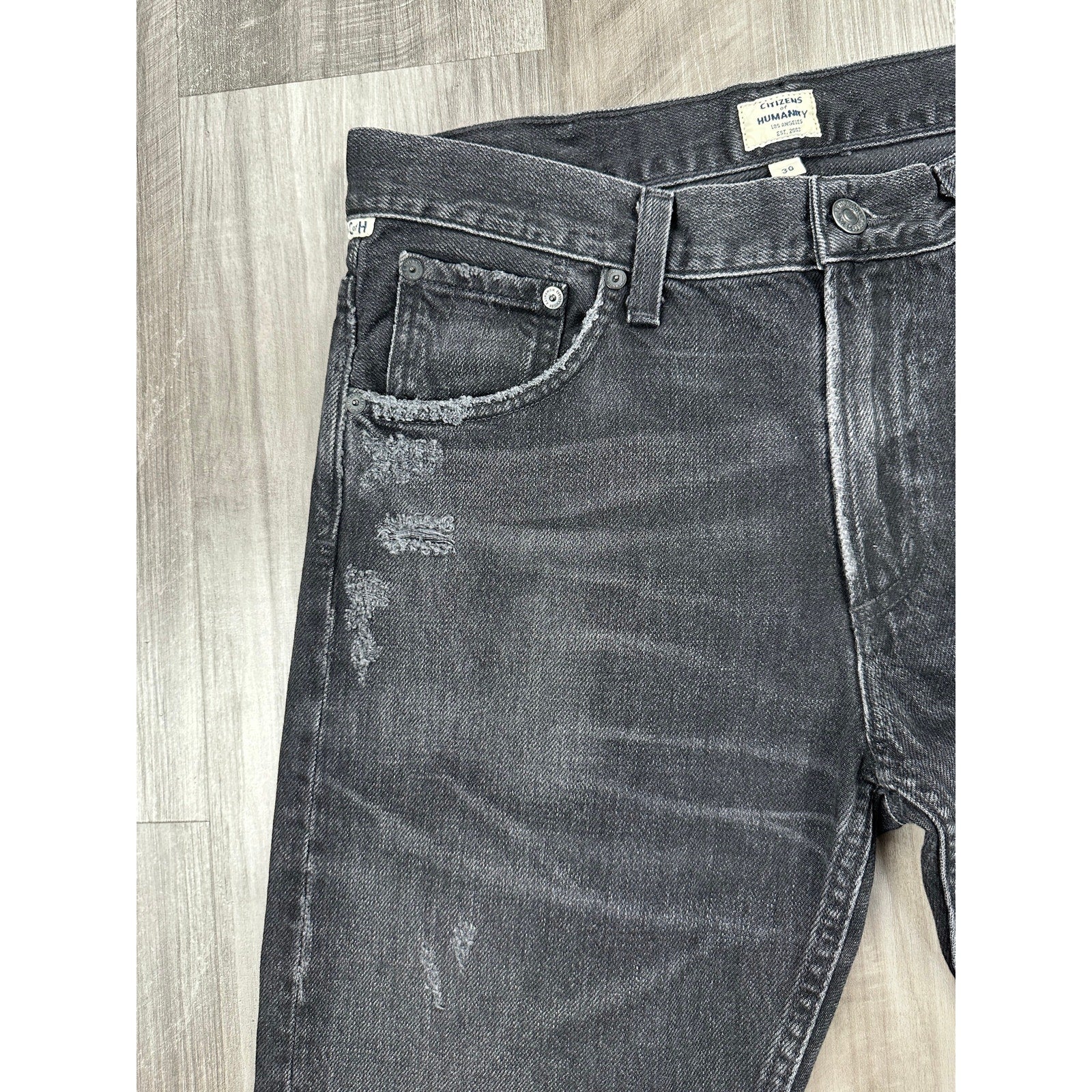 Citizens of Humanity Bowery Standard Slim Jeans in Black — Size 30 // Preowned