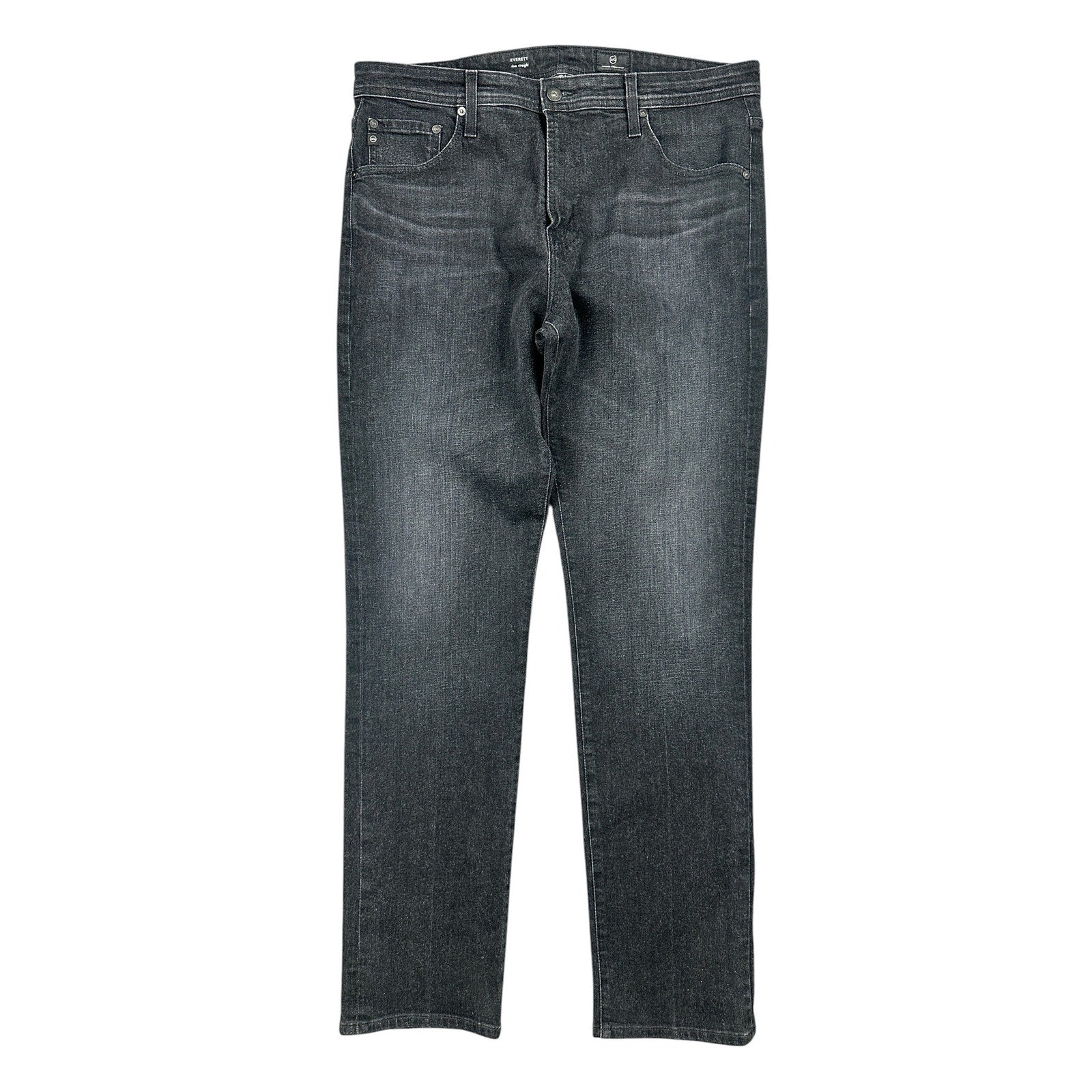 AG Adriano Goldschmied Everett Slim Straight Jean in Black — Size 36x32 // Preowned