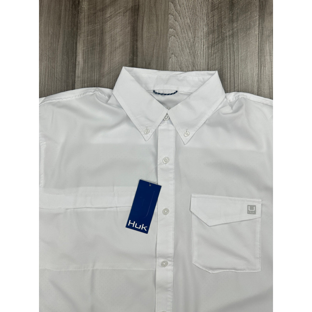 HUK Tide Point Long Sleeve Button Down — Size Large