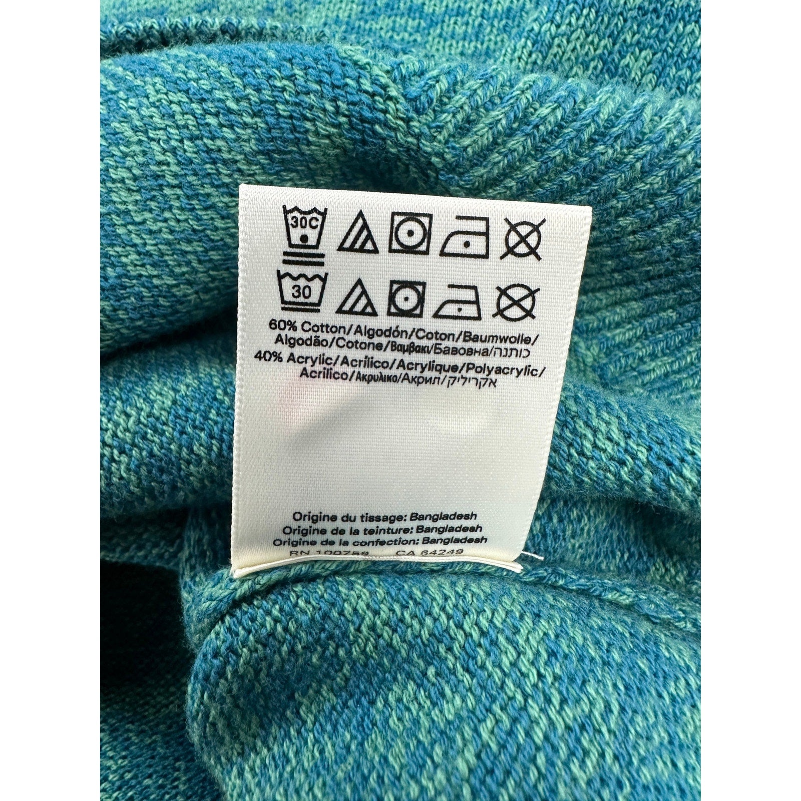 Scotch & Soda Uneven Marl Long Sleeve Sweater Polo in Ink Blue — Size XL