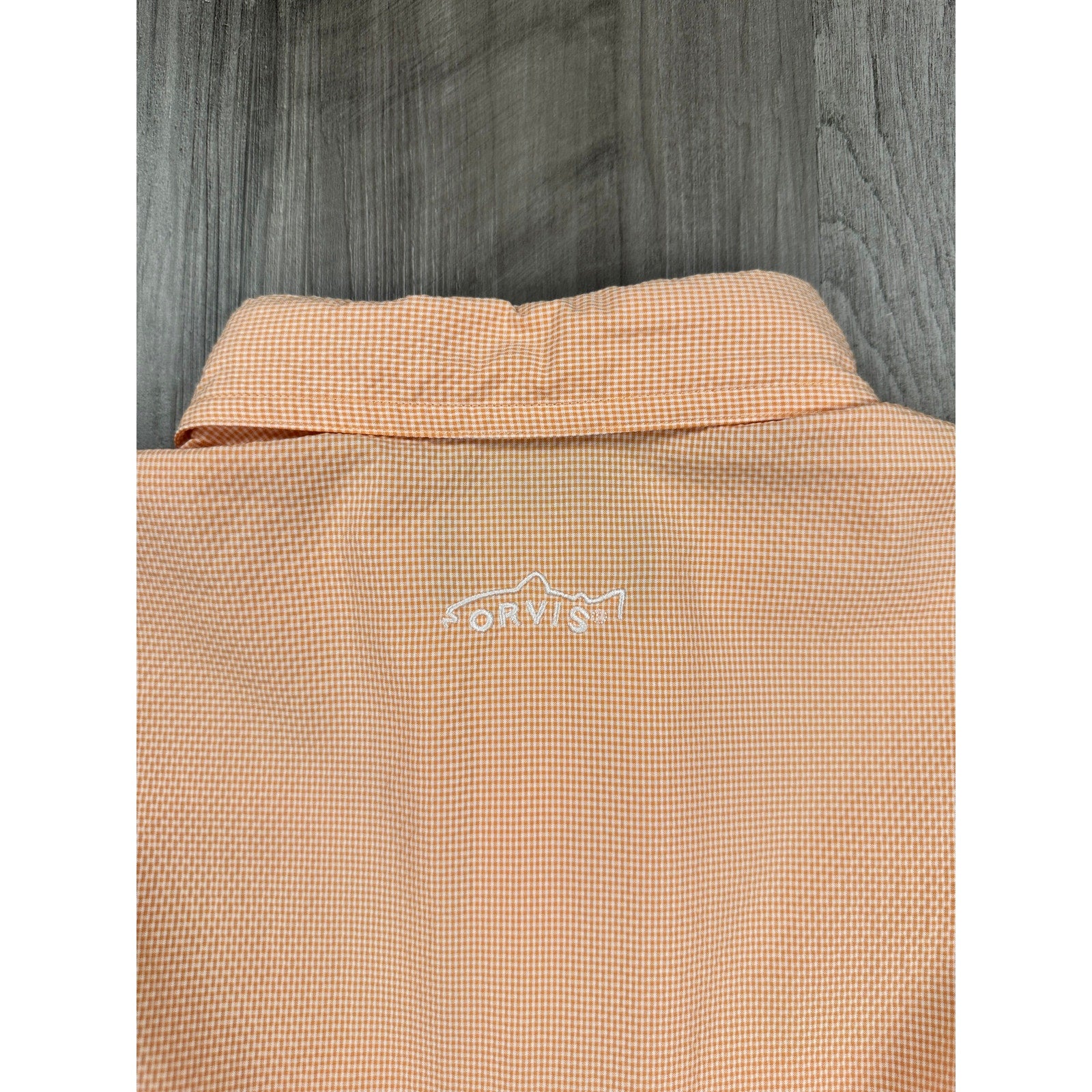 Orvis Open Air Caster UPF 40+ Vented Long Sleeve Fishing Button Down in Orange White — Size Small // Preowned