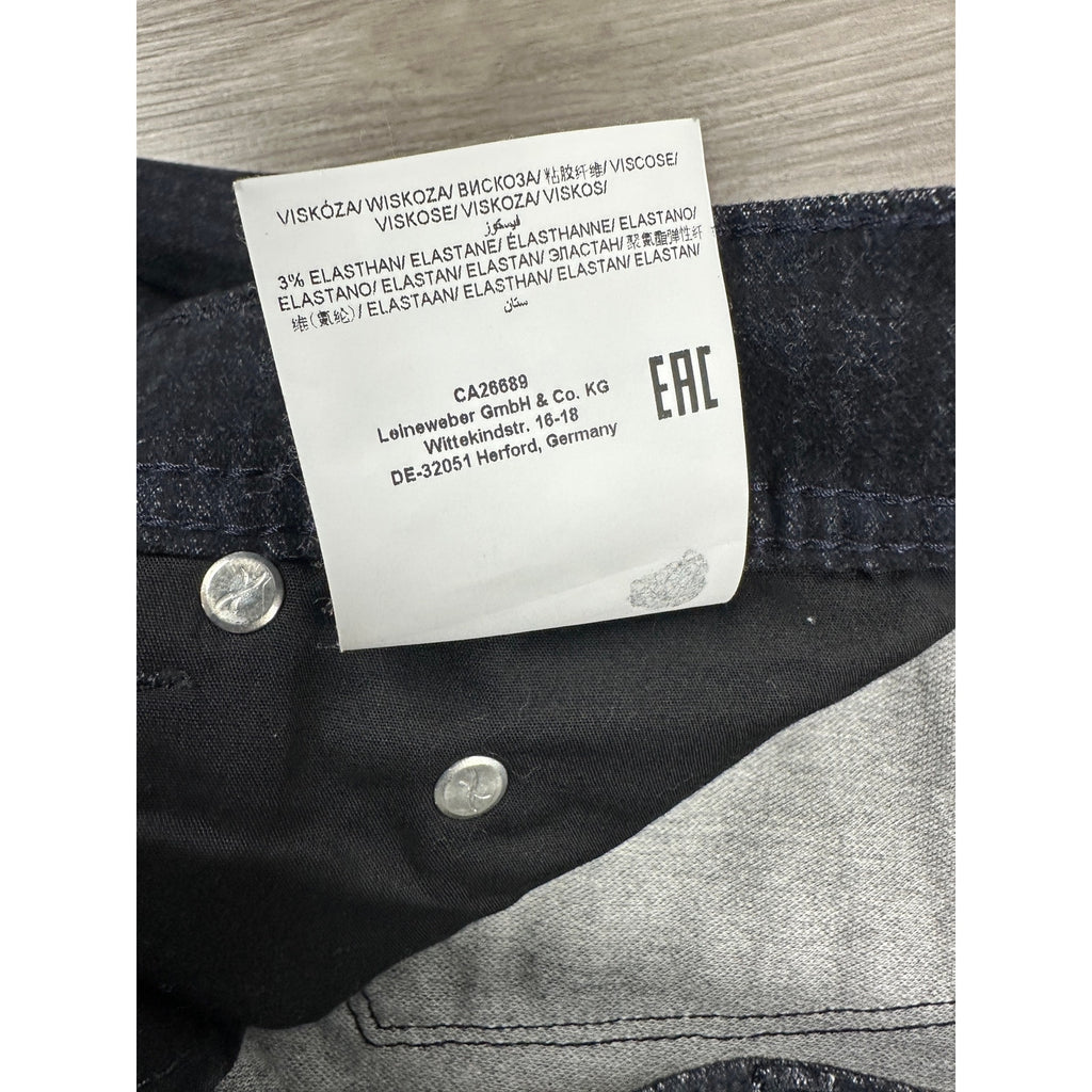Brax Cooper Fancy Checkered Print Pants in Black and Navy — Size 38x34 // Preowned