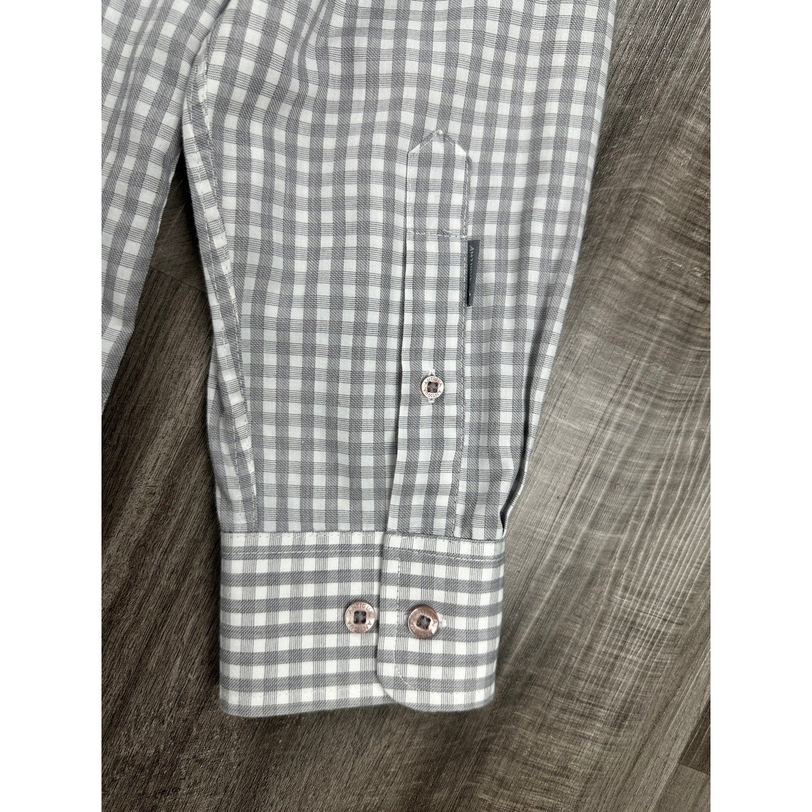 Antigua LSU Tigers Structure Checkered Long Sleeve Button Down in Gray White — Size Large // Preowned
