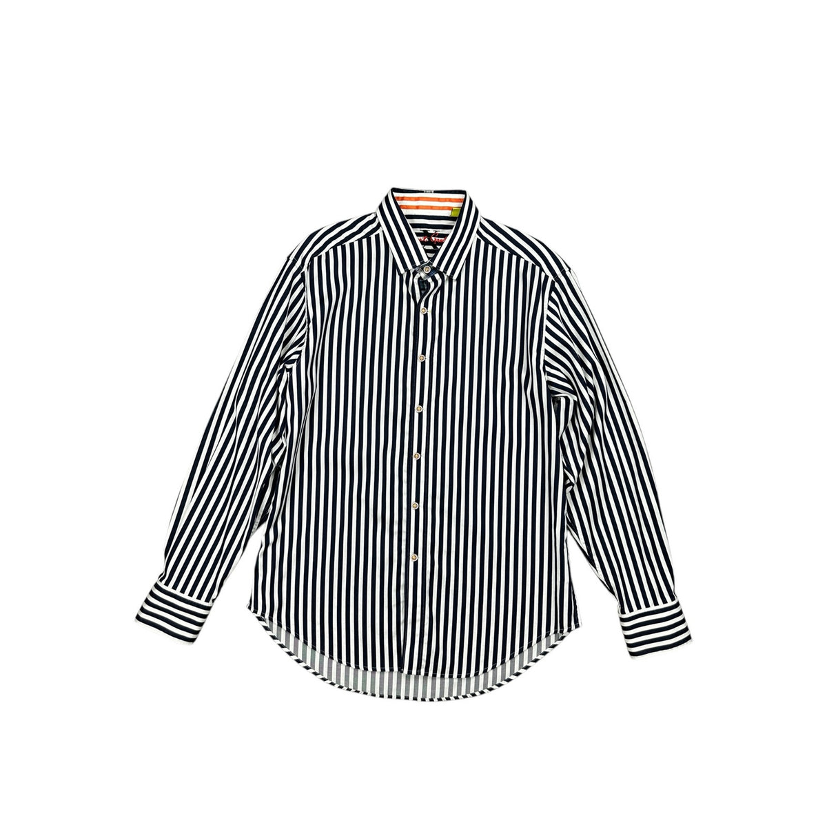 Robert Graham X Collection Tailored Fit Bengal Stripe Long Sleeve Shirt — Size Large // Preowned