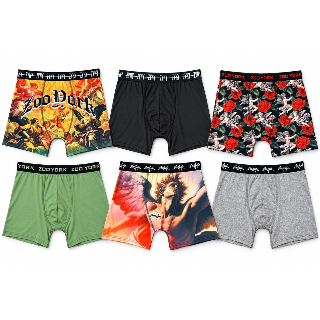 Zoo York Super Soft Brushed Performance Boxer Briefs - 6 Pack — Size Large