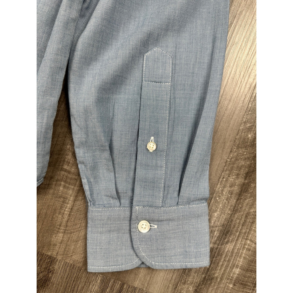 Buck Mason Japanese Chambray Long Sleeve Shirt in Blue — Size Medium
