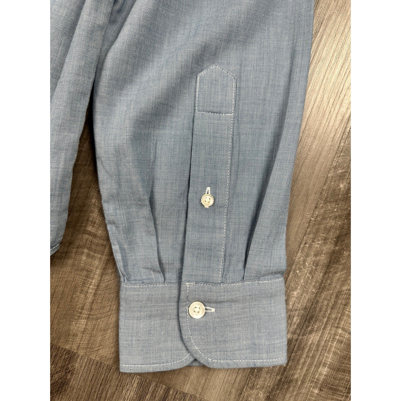 Buck Mason Japanese Chambray Long Sleeve Shirt in Blue — Size Medium
