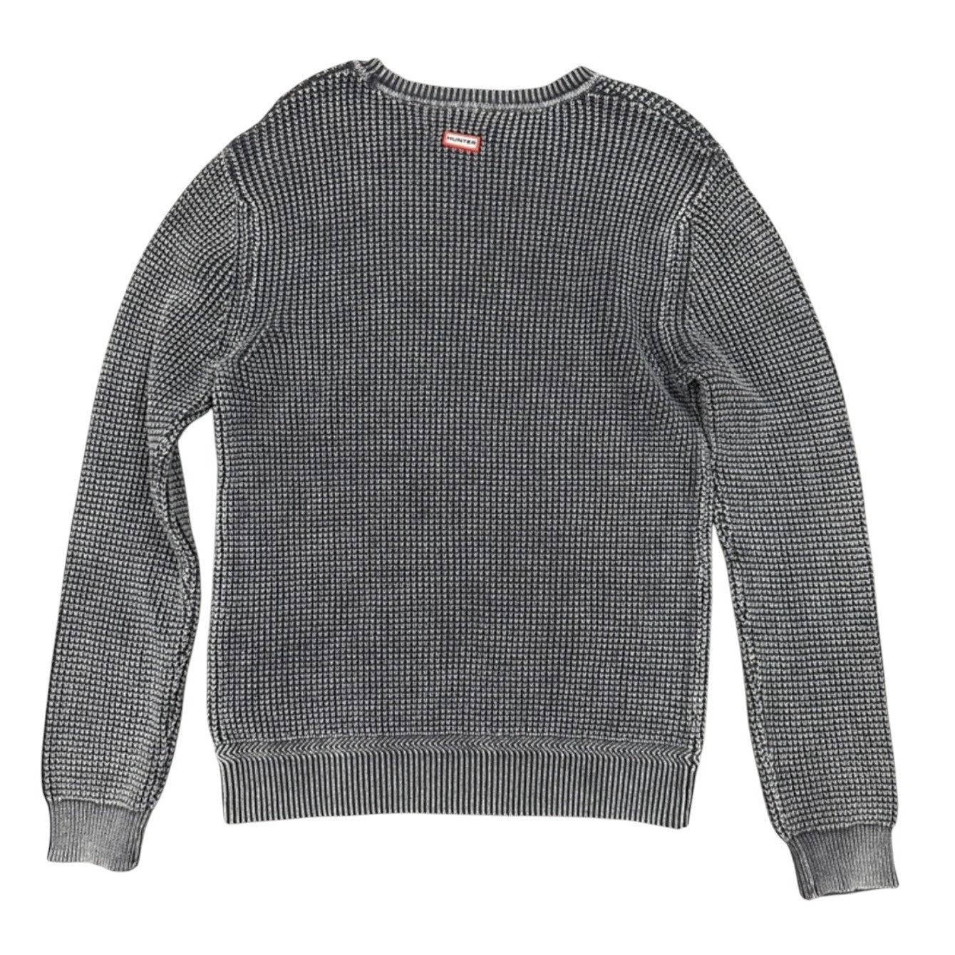 Hunter Waffle Knit Grey Crew Neck Sweater - Small