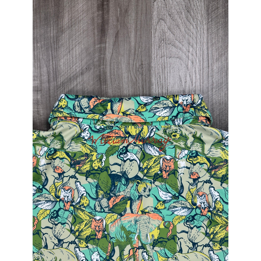 William Murray It's Like A Jungle Golf Polo in Green, Yellow, Orange, Gray, White — Size Small // Preowned