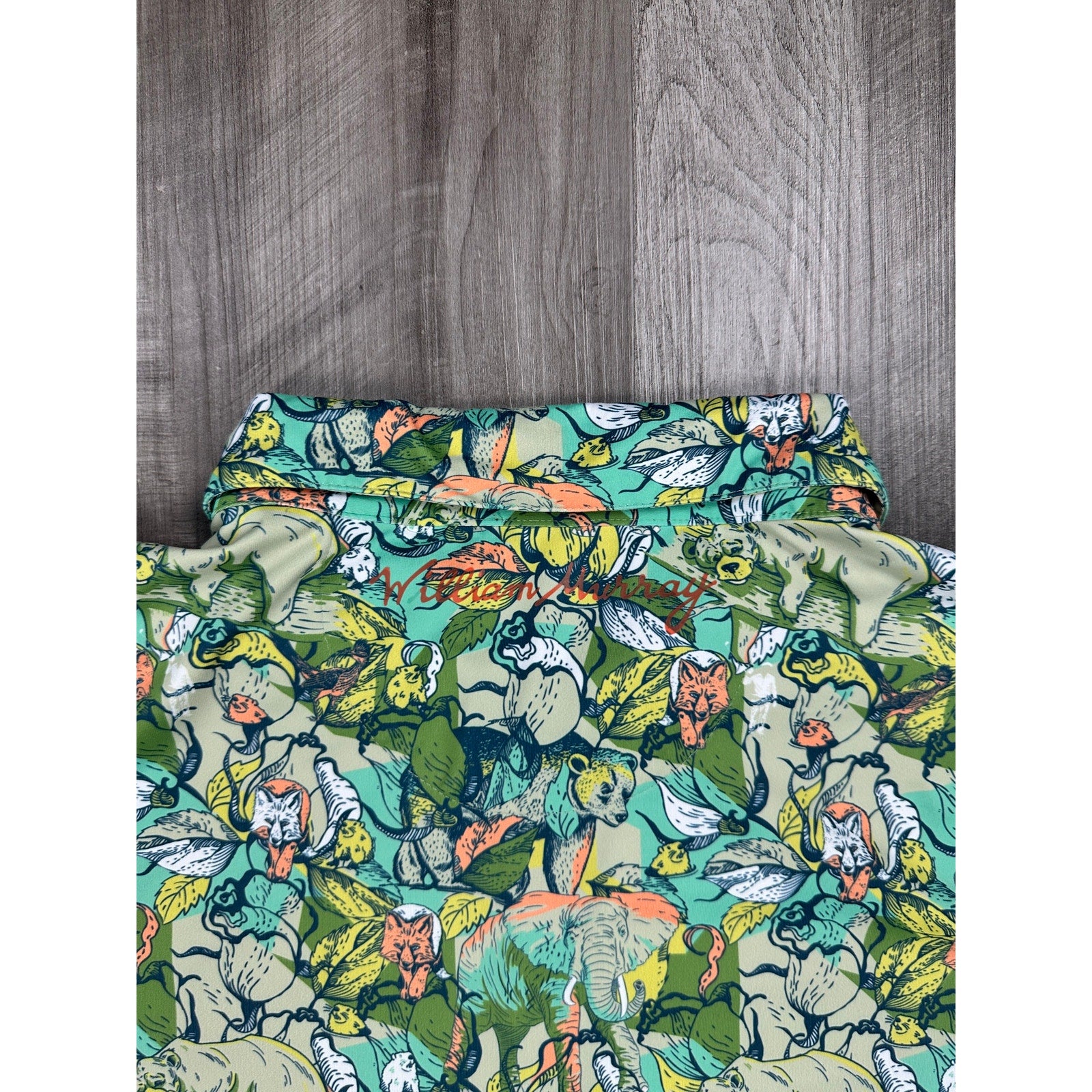 William Murray It's Like A Jungle Golf Polo in Green, Yellow, Orange, Gray, White — Size Small // Preowned