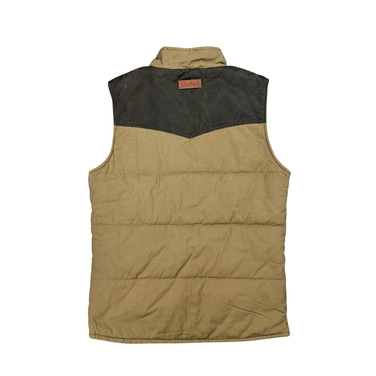 Rafter-C Boys' Camel with Chocolate Brown Yokes Quilted Western Vest — Size Boys XL