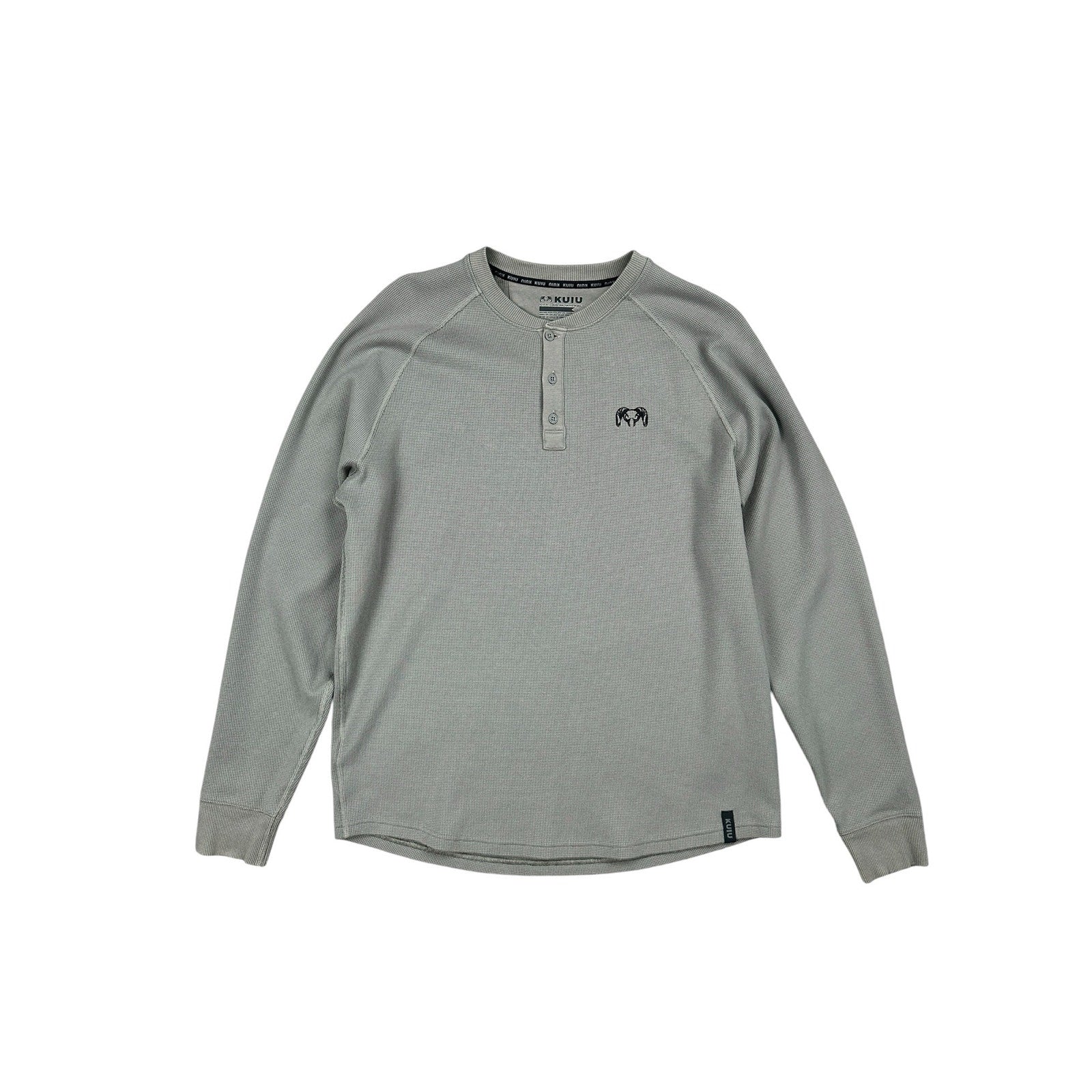 Kuiu Waffle Knit Thermal Henley in Gray — Size Large // Preowned