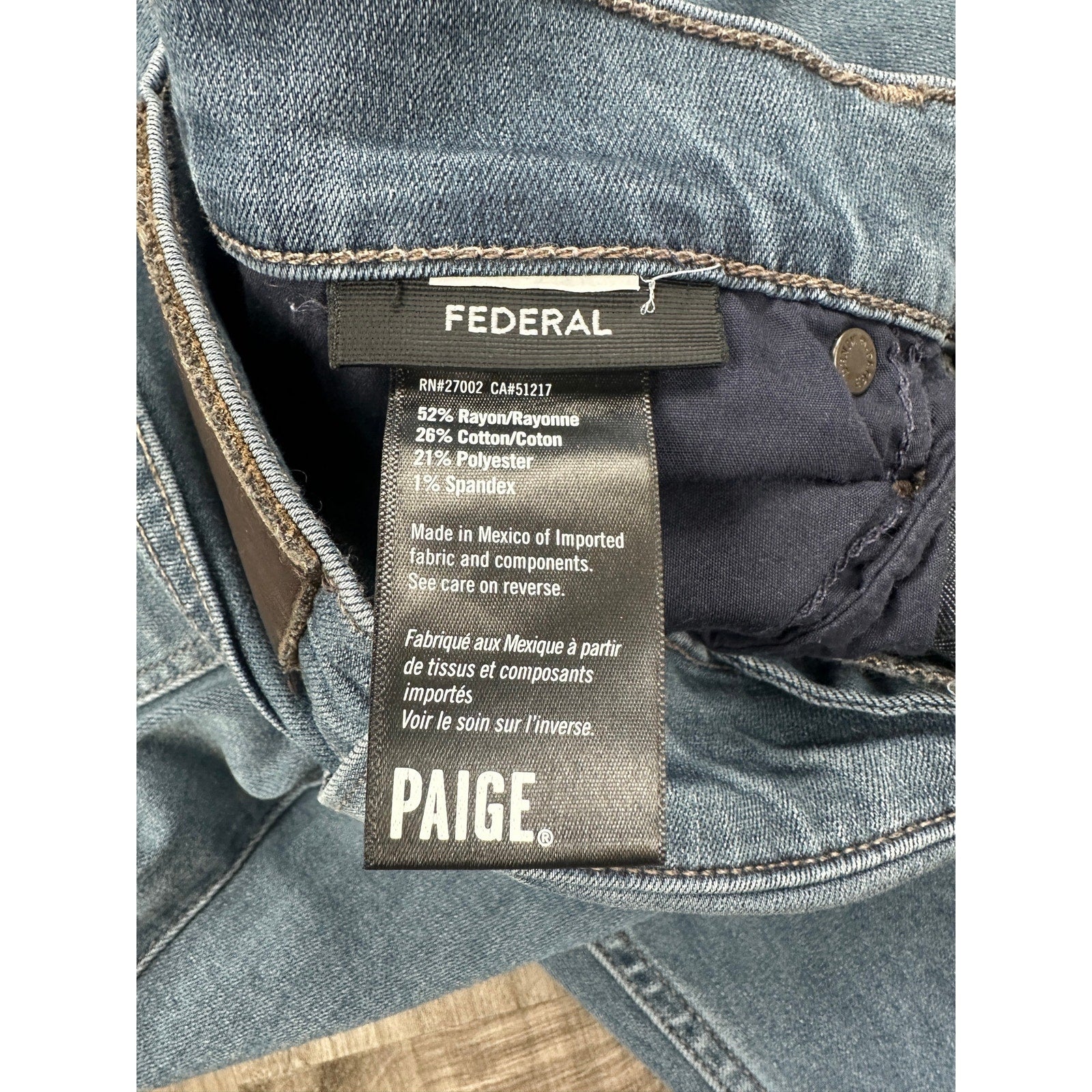 Paige Federal Slim Straight Jeans in Marson Blue — Size 33 // Preowned