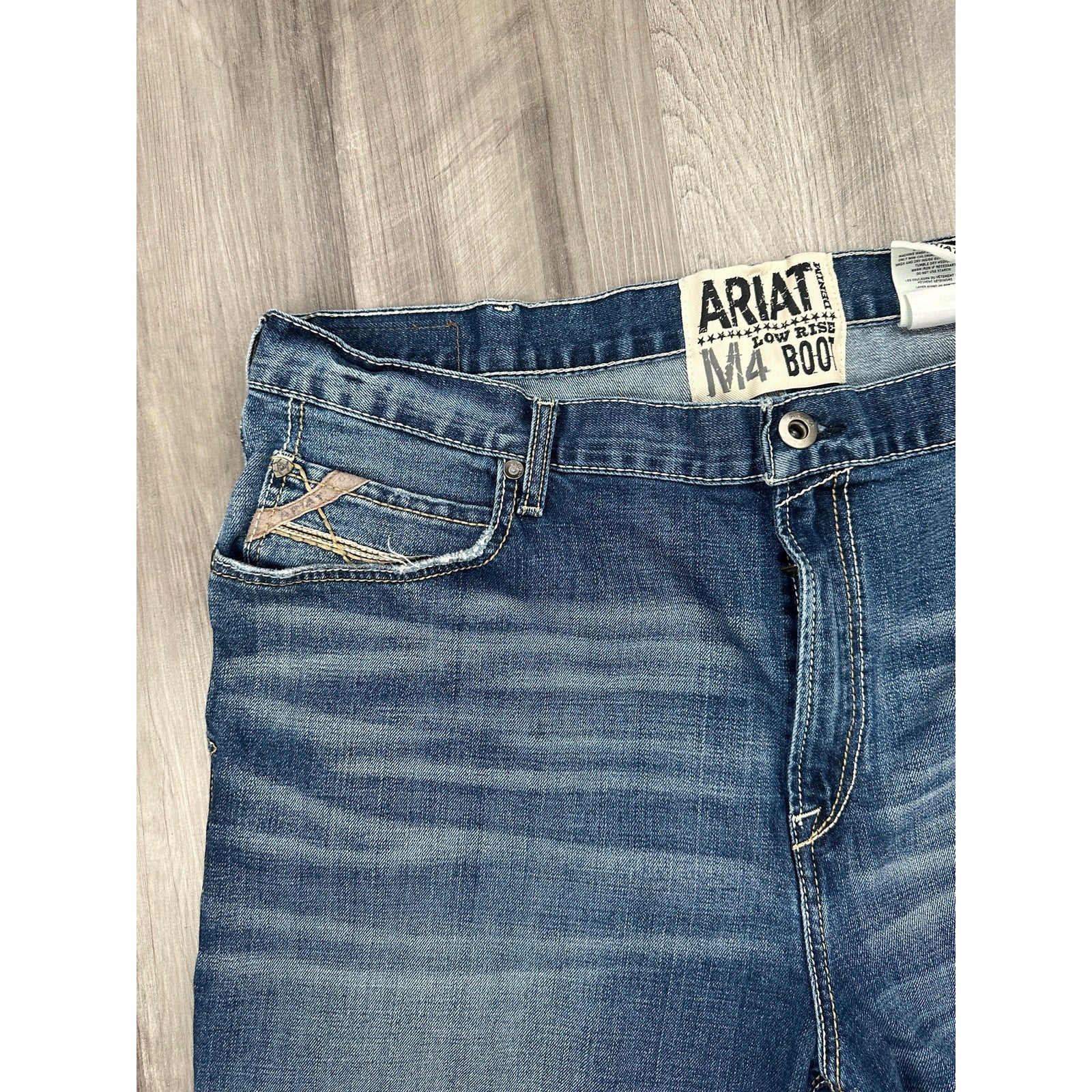 Ariat Ledge M4 Low Rise Bootcut Jeans in Blue — Size 44x32 // Preowned