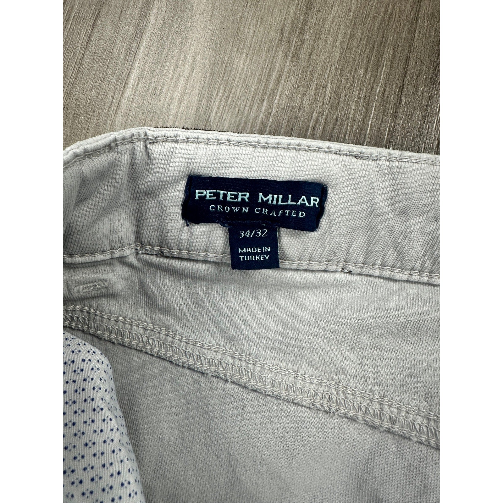 Peter Millar Wayfare 5 Pocket Trouser Pants in Light Stone Grey — Size 34x32 // Preowned