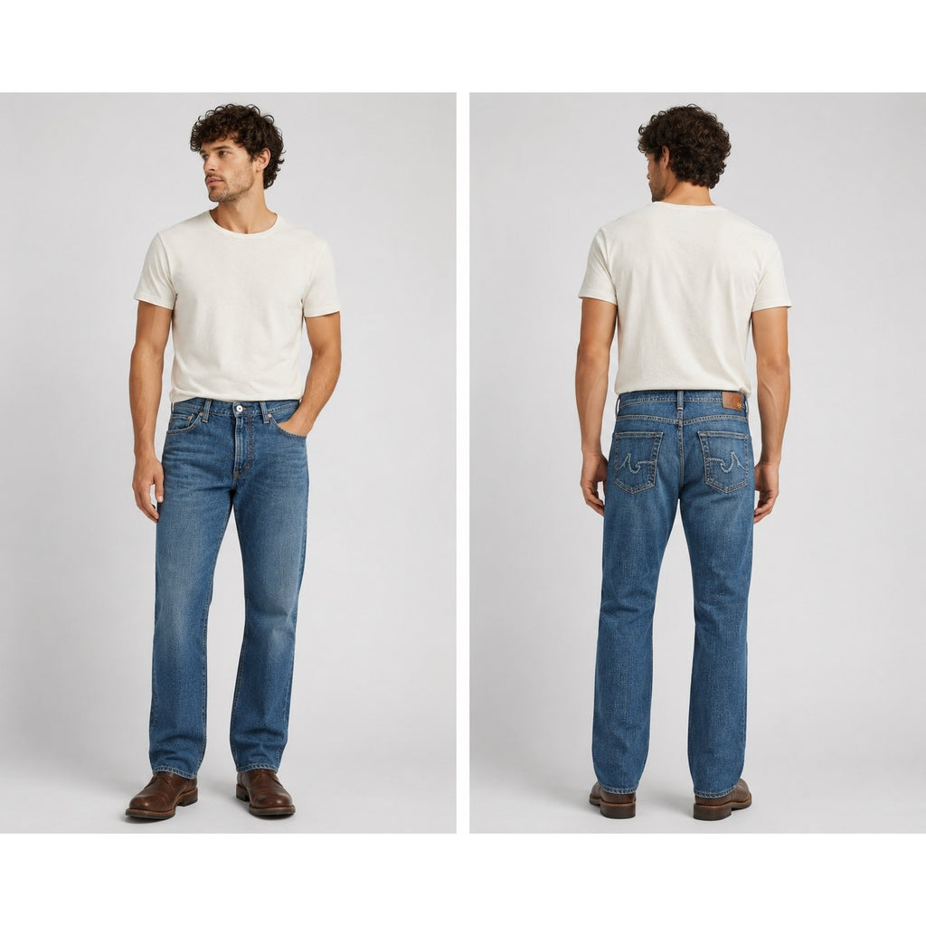 Adriano Goldschmied The Protégé Made in USA Brahms Straight Leg Jeans in Kelly Blue — Size 36x32 // Preowned