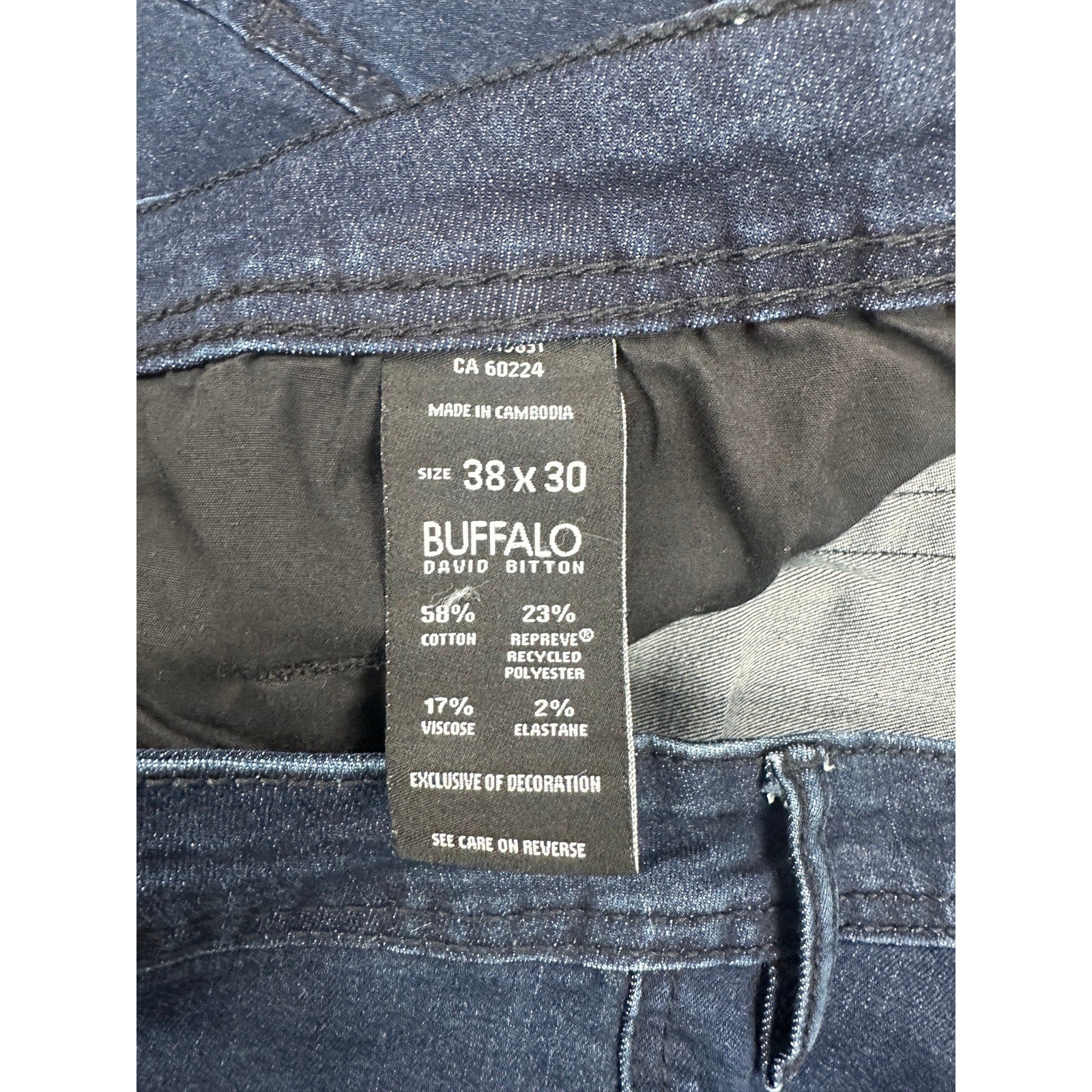 Buffalo David Bitton Adam Slim Stretch Jeans in Dark Wash — Size 38x30 // Preowned