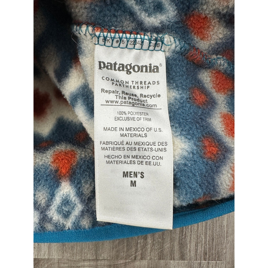 Patagonia Synchilla Snap-T Pullover in Delta Aztec Blue — Size Medium // Preowned