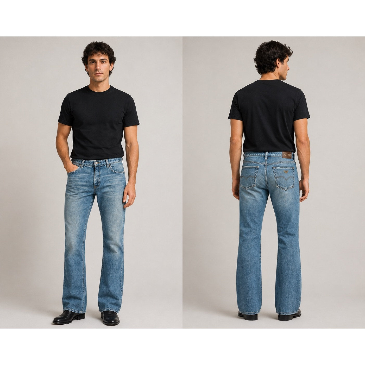 Armani Jeans Vintage 90s Y2K Eagle Logo Indigo 003 Series Bootcut Jeans in Blue — Size 32 // Preowned